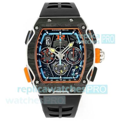 Luxury Copy Richard Mille RM 65-01 Carbon Fiber & Titanium Black McLaren W1 Limited Edition Watch 